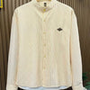 Men's Striped Button-Down Shirt - Apricot