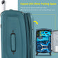 HouseOfZazla expandable softside luggage 3-piece set with spinner wheels in multiple colors