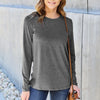 Basic Bae Full Size Round Neck Long Sleeve Top - Dark Gray