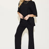 Basic Bae Full Size Bamboo Drop Shoulder T-Shirt and Flare Pants Set - Black
