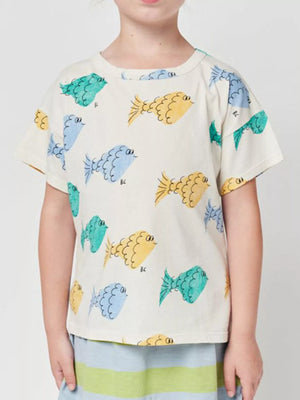 Children's Fish Print Round Neck T-Shirt - Farnelli