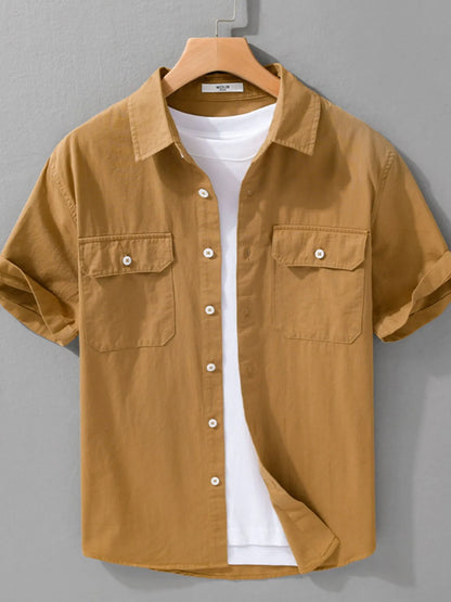 Men's Plus Size Button Up Short Sleeve Shirt - Farnelli