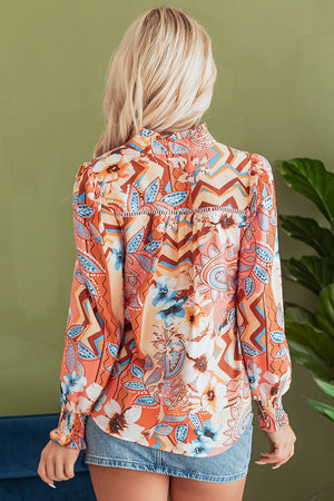 Leighton Floral Buttoned Loose Shirt - Farnelli