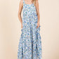 Mittoshop Flower Print Tiered Sleeveless Empire Maxi Dress - Farnelli