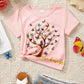 Children's Butterfly Tree Graphic Casual T-Shirt - Farnelli
