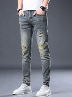 Men's Distressed Slim Fit Jeans - Farnelli