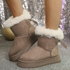 Cozy Fur-Lined Platform Winter Boots - Khaki