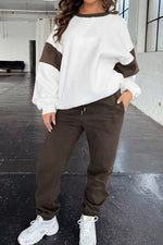 Drop Shoulder Loose Sweatshirt and Joggers Active Set - Farnelli