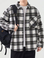 Men's Plus Size Casual Plaid Button Up Shirt - Farnelli