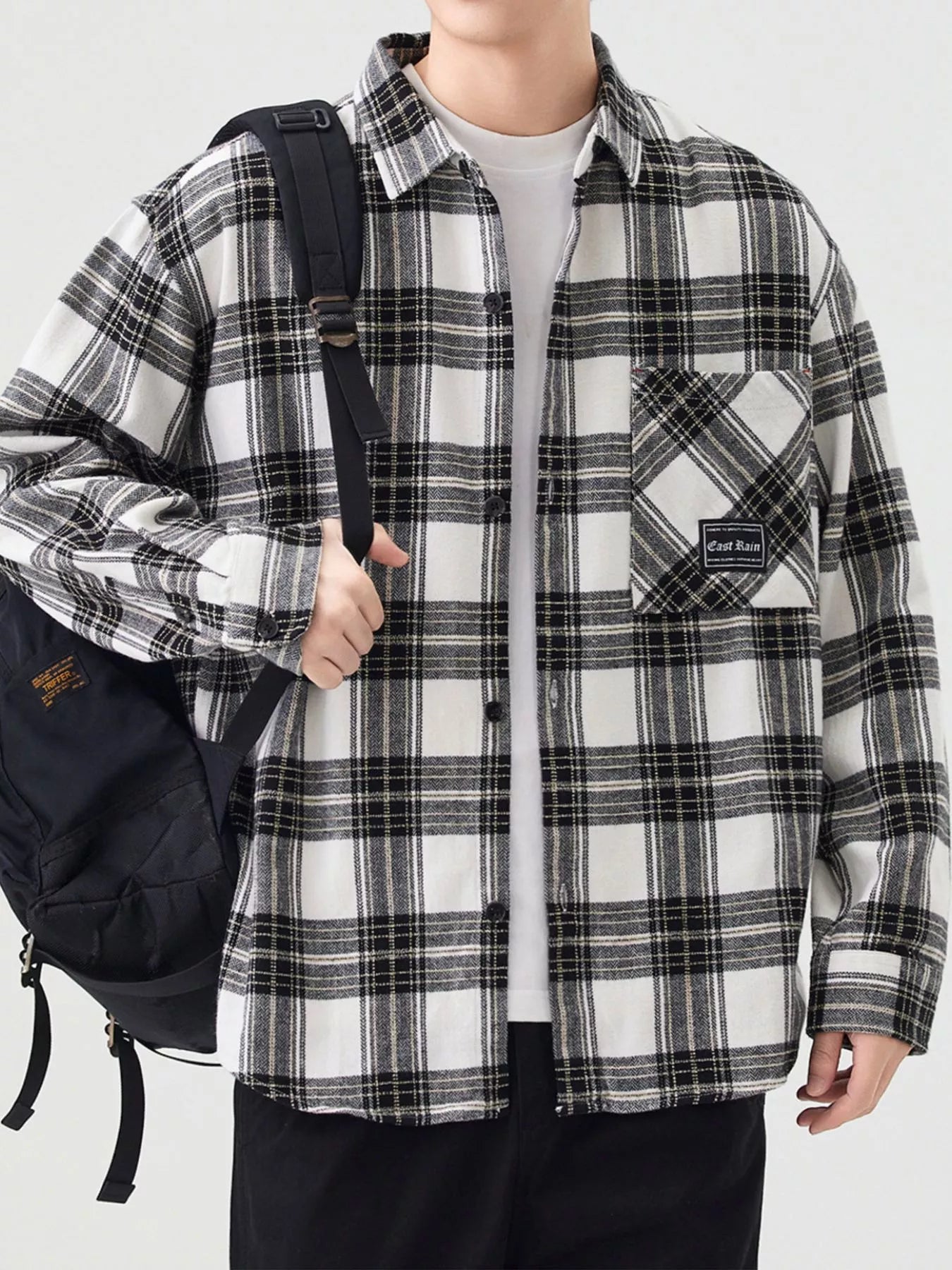 Men's Plus Size Casual Plaid Button Up Shirt - Farnelli