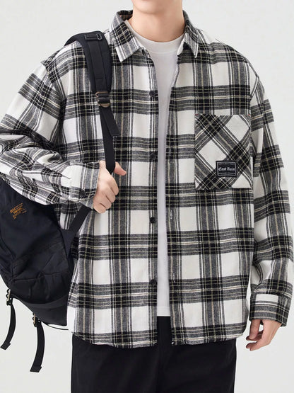 Men's Plus Size Casual Plaid Button Up Shirt - Farnelli