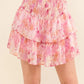 And The Why Printed Lurex Smocked Waist Tiered Skort - Farnelli
