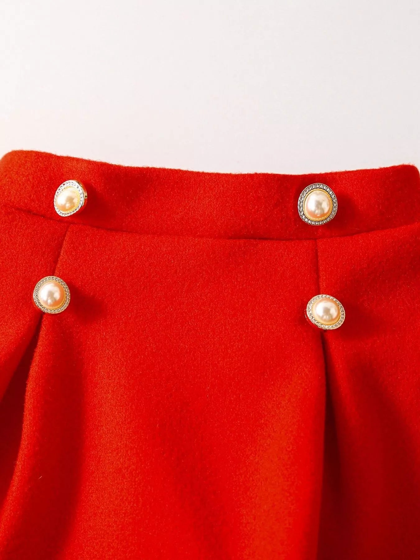 Children's Floral Applique Ribbed Knit Top & Pleated Skirt Set with Hat - Farnelli