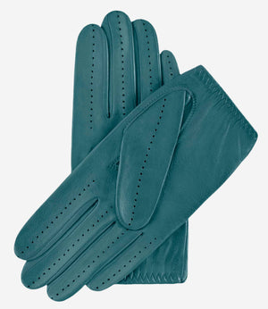 Alessa (sage) - Classic Italian lambskin leather driving gloves