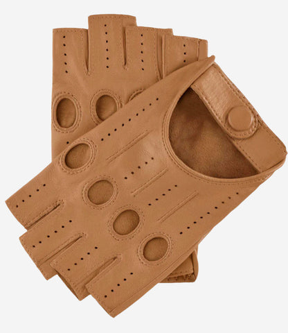 Rossana (vac) - Italian fingerless lambskin leather driving gloves