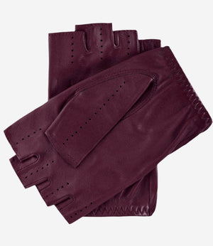 Rossana (xb) - Italian fingerless lambskin leather driving gloves