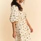 Davi & Dani Cactus Printed Poplin Contrast Piping Mini Dress - Farnelli