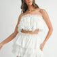 MABLE Ruffle Layered Crop Top and Mini Skirt Set - Farnelli