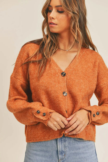 MABLE Long Sleeve Button Down Sweater Cardigan - Farnelli