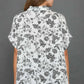 Umgee Full Size Two Tone Floral Print Top Plus Size - Farnelli