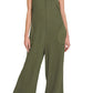 Zenana Knit Waffle Wide Leg Overalls - Farnelli