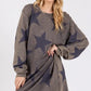 SAGE + FIG Washed Star Print Round Neck Dress - Farnelli