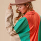 BiBi Colorblock Exposed Seam French Terry Sweatshirt - Farnelli
