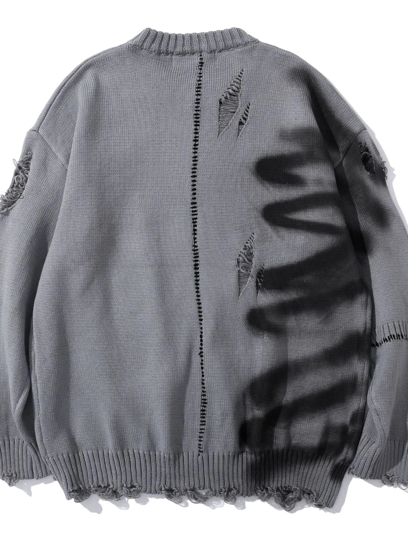 Men's Distressed Oversized Knit Sweater - Farnelli