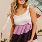 BiBi Color Block Tied Ribbon Shoulder Top - Farnelli