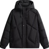 Men's Plus Size Diamond Quilted Hooded Puffer Jacket - Black