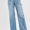 RISEN Full Size High Rise Straight Leg Jeans with Front Pockets Plus Size - MEDIUM