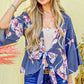 And The Why Front Tie Knot Floral Print Top - Farnelli