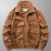 Men's Plus Size Zip Up Long Sleeve Jacket - Caramel