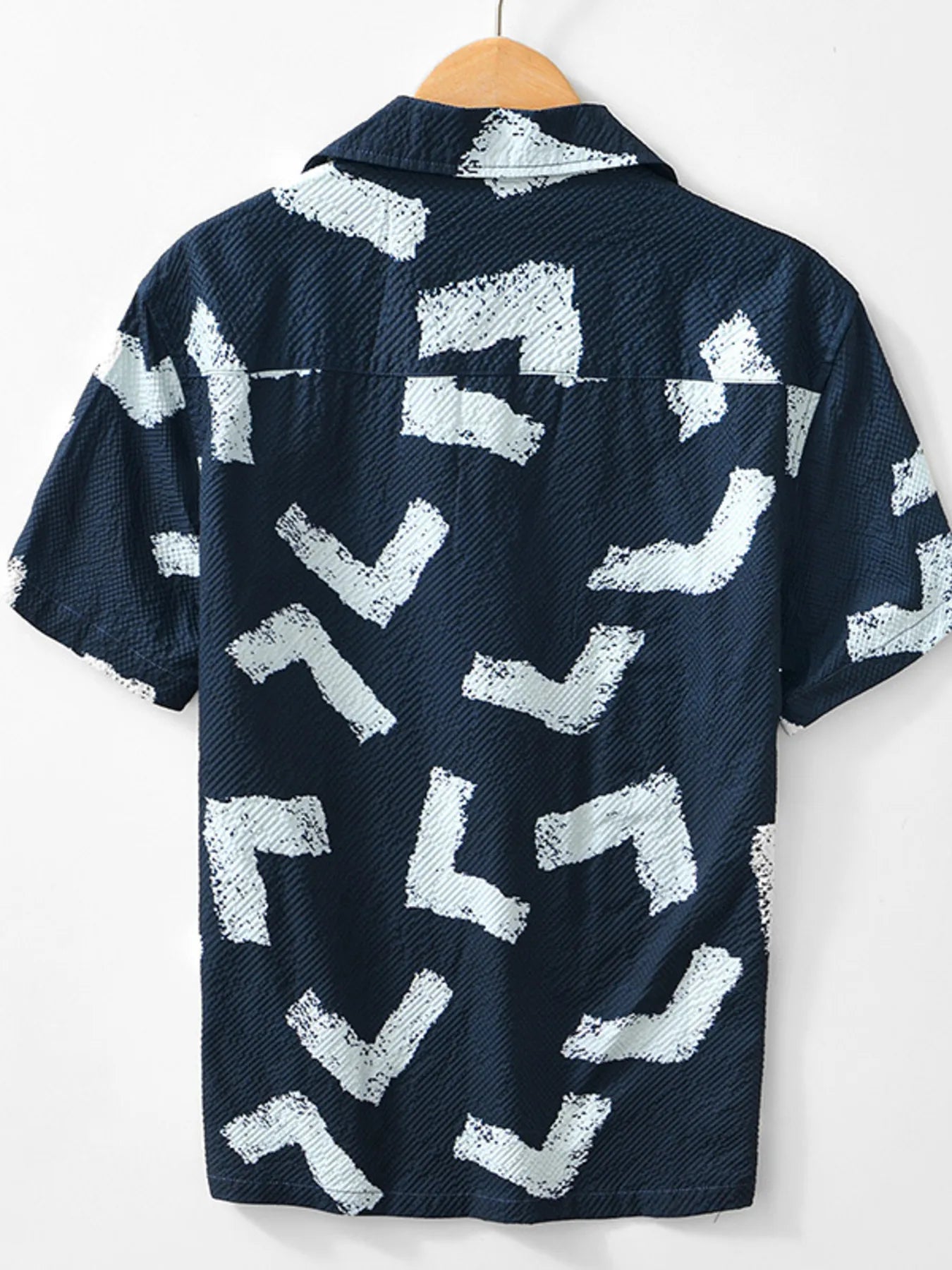 Men's Printed Button Up Short Sleeve Shirt - Farnelli