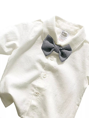 Children's Button Up Shirt and Overall Set - Farnelli