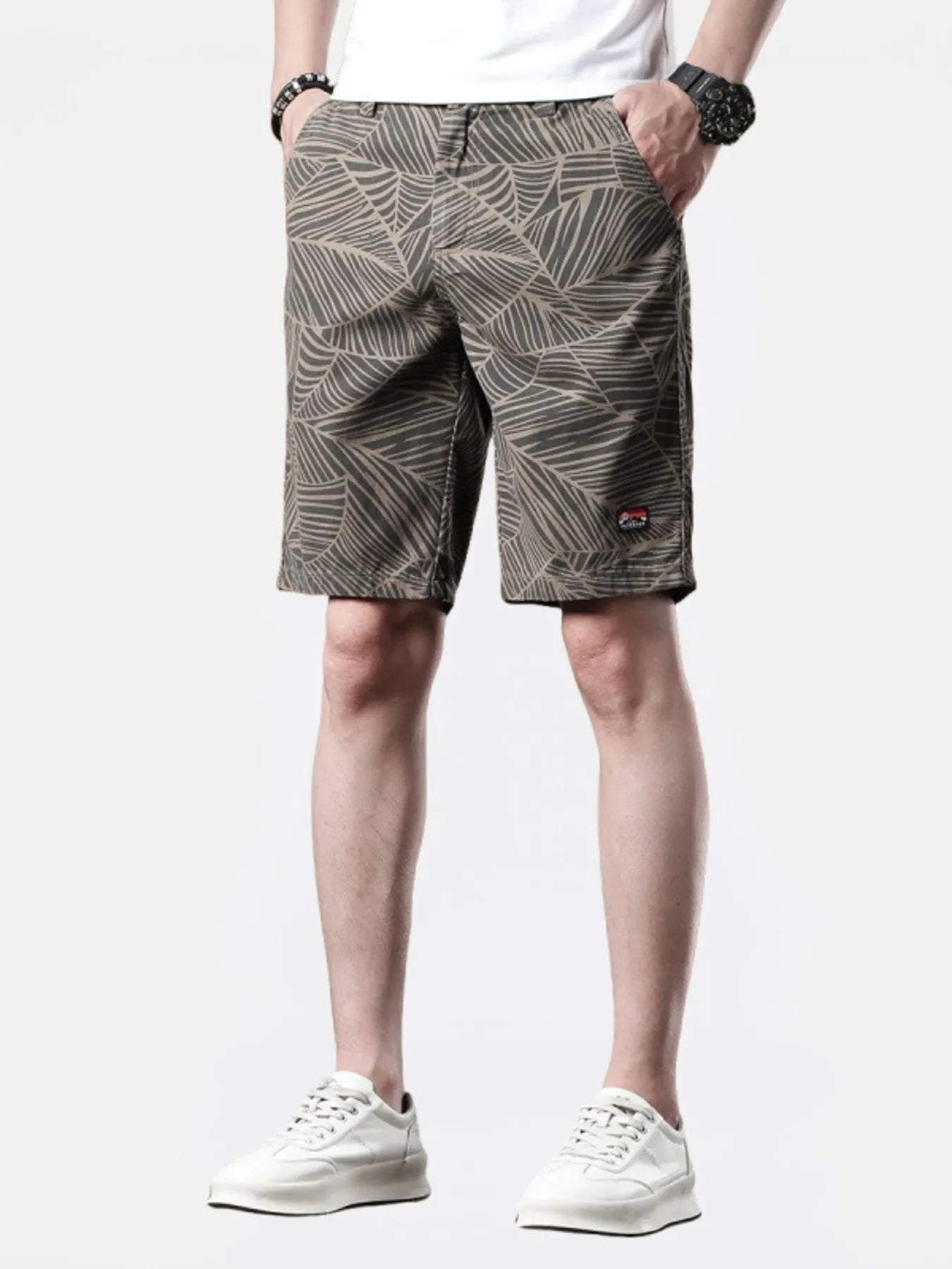 Men's Printed Wide-Leg Shorts - Farnelli