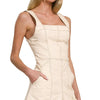 Zenana Tie Back Romper - OATMEAL