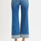 RISEN Full Size Mid Rise Crop Straight Cuffed Jeans Plus Size - Farnelli