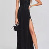 Split Sweetheart Neck Tube Maxi Dress - Black