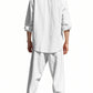 Men's Full Size Button Up Shirt and Pants Set Plus Size - Farnelli