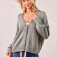 BiBi Washed Sweater V Neck Cardigan - Farnelli