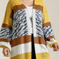 Umgee Full Size Color Block Open Front Longline Cardigan Plus Size - Farnelli