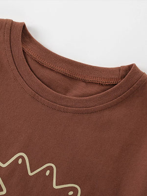 Children's Cartoon Lion Round Neck T-Shirt - Farnelli