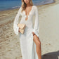 Slit Plunge Flare Sleeve Cover-Up Dress - Farnelli