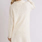 Umgee Full Size High Low Long Sleeve Boucle Sweater Dress Plus Size - Farnelli