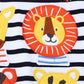 Children's Striped Animal Crew Neck T-Shirt - Farnelli