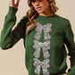 SO ME Sequins Bow Ribbon Embellished Christmas Sweater - Farnelli