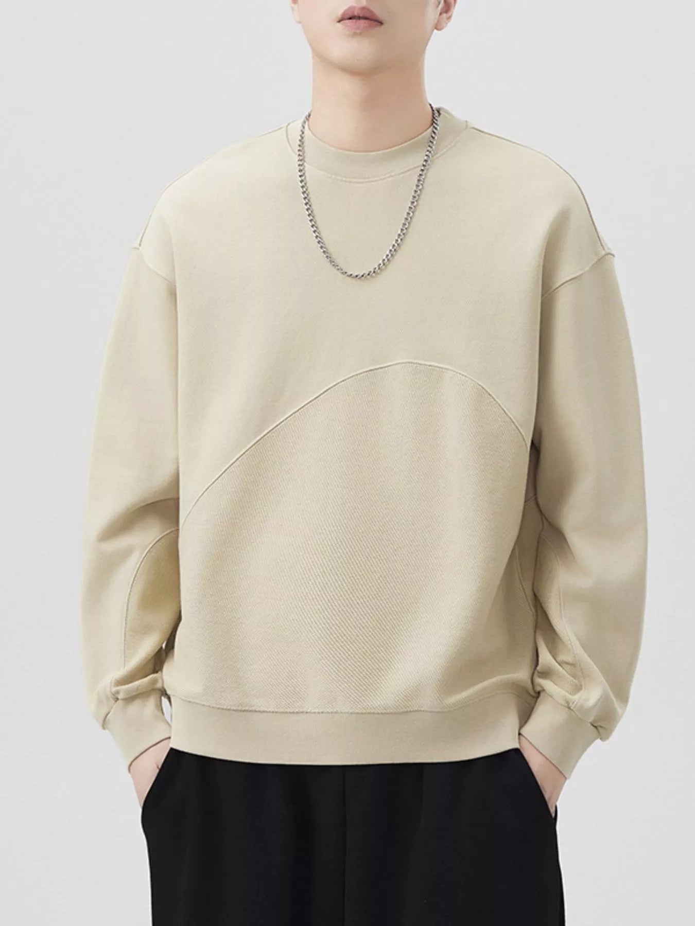 Men's Plus Size Round Neck Long Sleeve Sweatshirt - Farnelli
