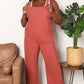 Perfee Wide Leg Overalls with Front Pockets - Farnelli