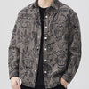 Men's Plus Size Casual Button Up Long Sleeve Shirt - Coffee Color